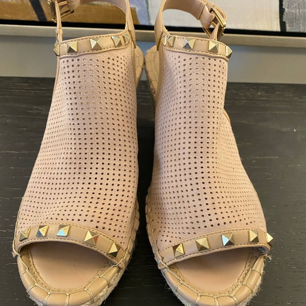 Leather wedges never worn